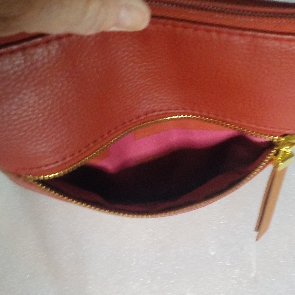 NEW Joy Mangano Red CrossBody Leather Bag NWOT - Picture 6 of 7